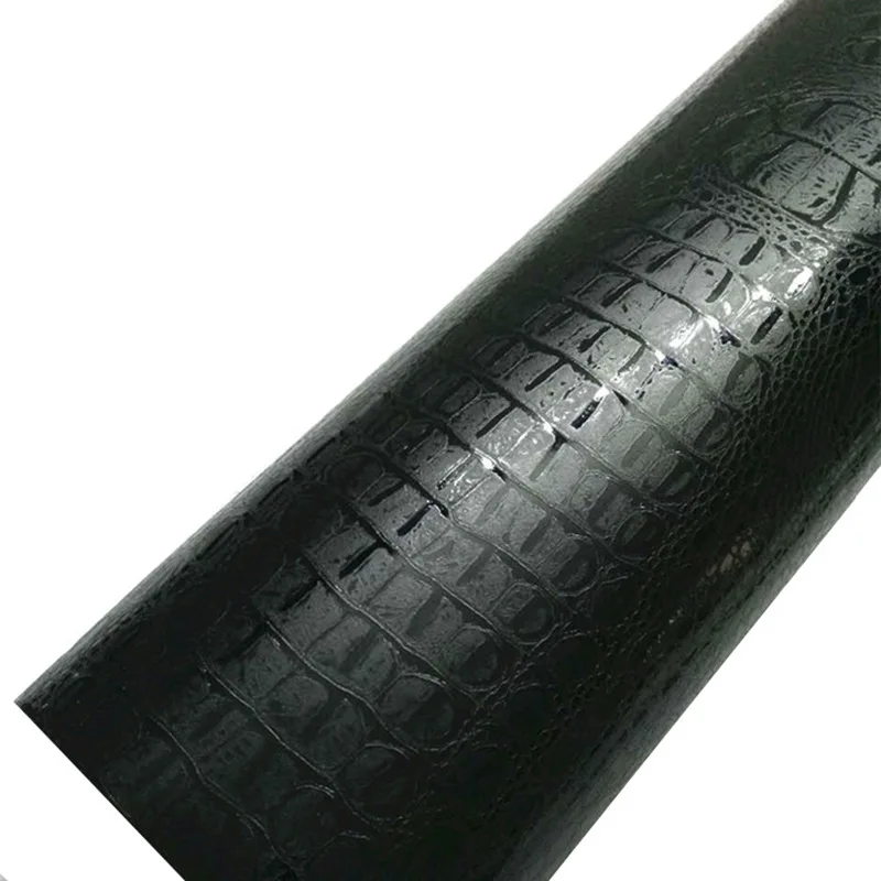 50*200/500cm Black Crocodile Leather Grain Texture Vinyl Car Wrap Sticker Decal Film Adhesive Sticker Interior Car Covering