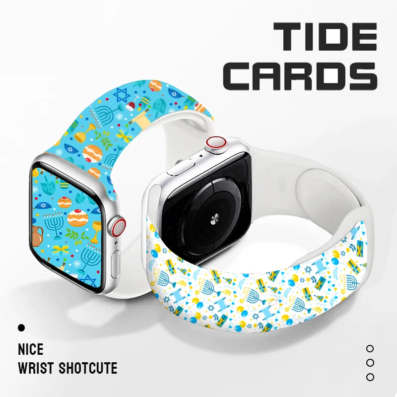 

Chanukah 2 series for Apple Watch 10 9 8 Band Replaceable Bracelet for iWatch 46mm 42mm 41mm 40mm Watchband