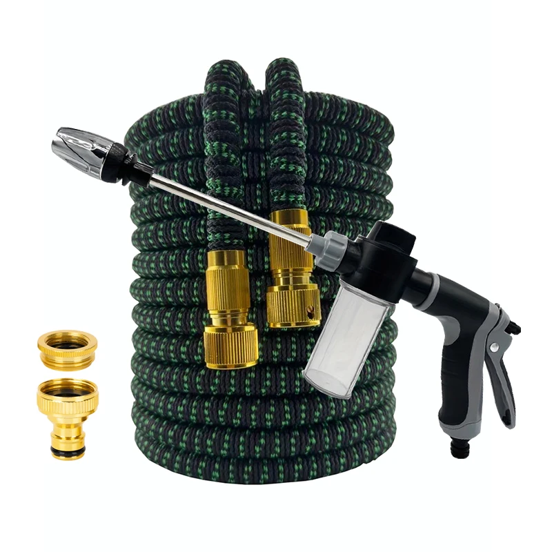 

Гибкий расширяемый садовый шланг, насадка высокого давления, длинный стержень, пенопластовый пистолет, шланг для мойки автомобиля, расширяемый садовый водяной шланг 25 футов-100 футов