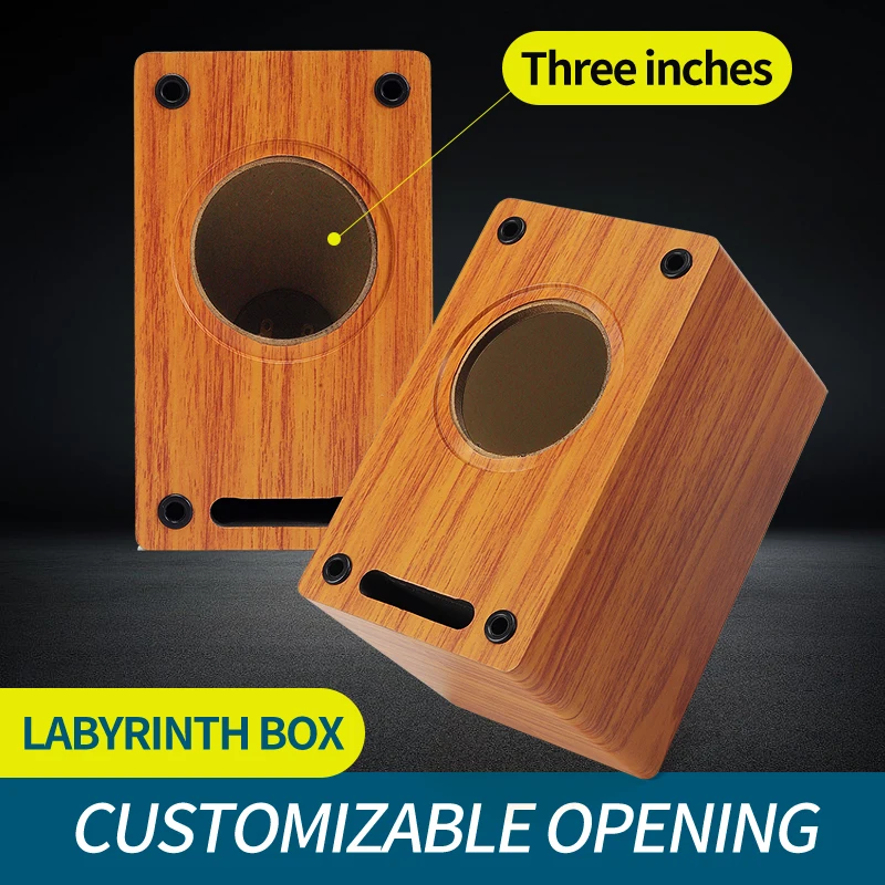 3 Inch Speaker Unit Empty Box Shell DIY Sound Amplifier Wood Speaker Case Home Audio HIFI Wooden LoudSpeaker Chassis House