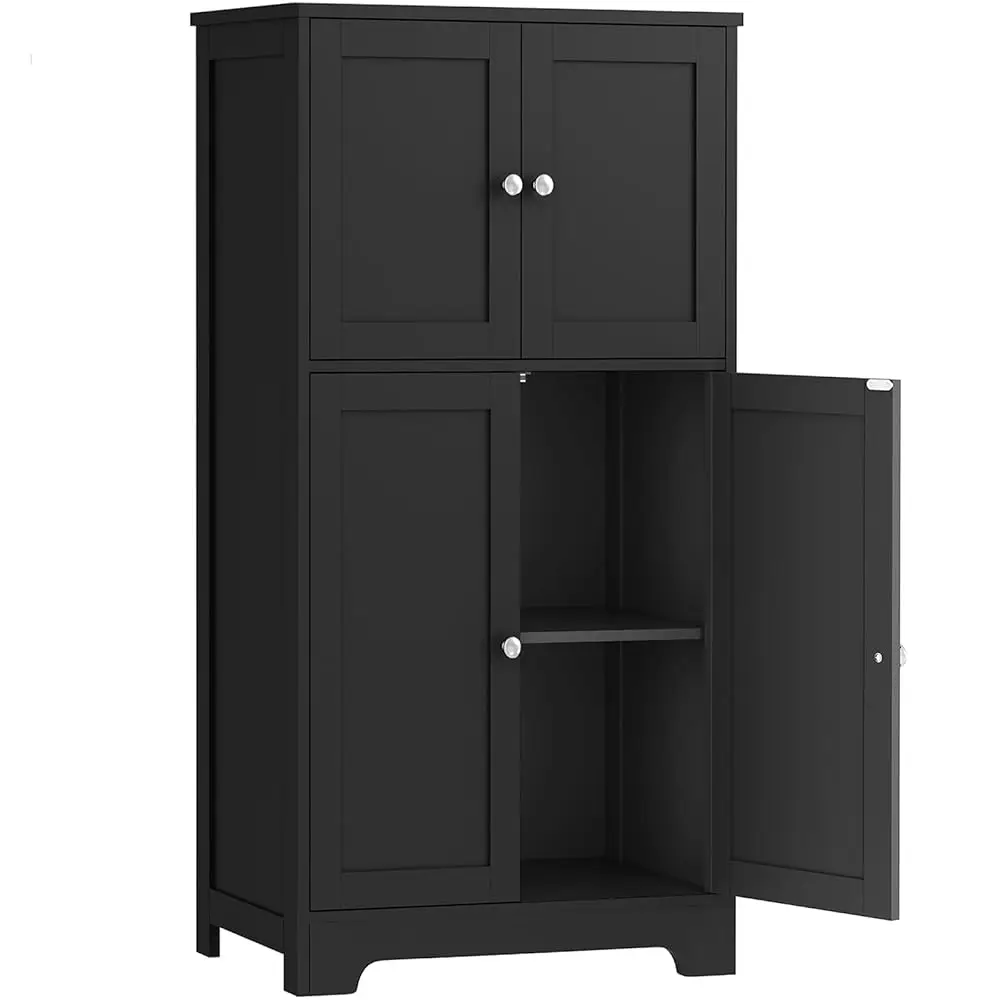 

Storage Cabinet With 2 Adjustable Shelves & 4 Doors, Bathroom Storage Cabinet, Cupboard For Living Room, Entryway, Home Office,