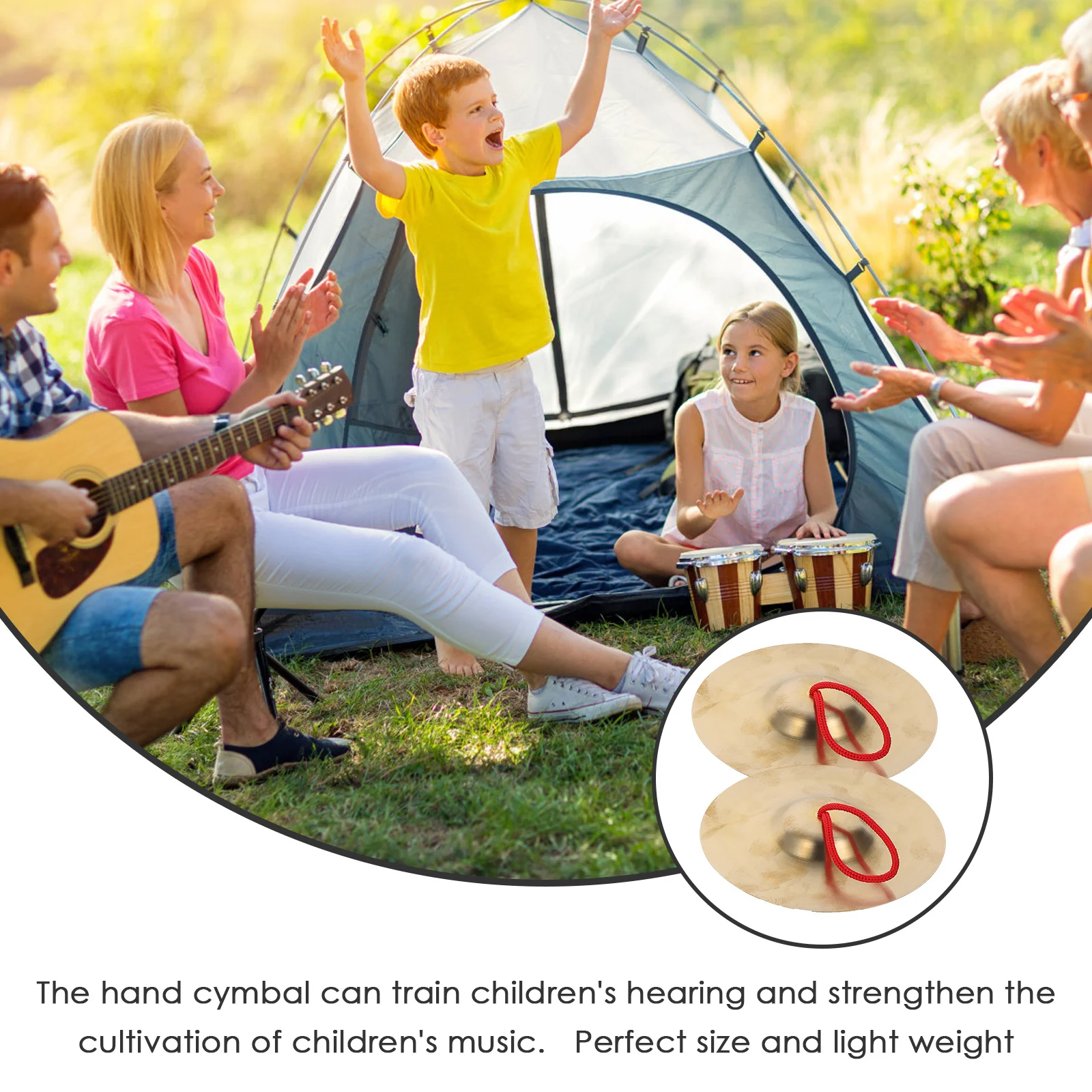 

1 Pair Hand Percussion Copper Cymbals Kids Music Lightweight Small Size For Dancing Party Stage Performance