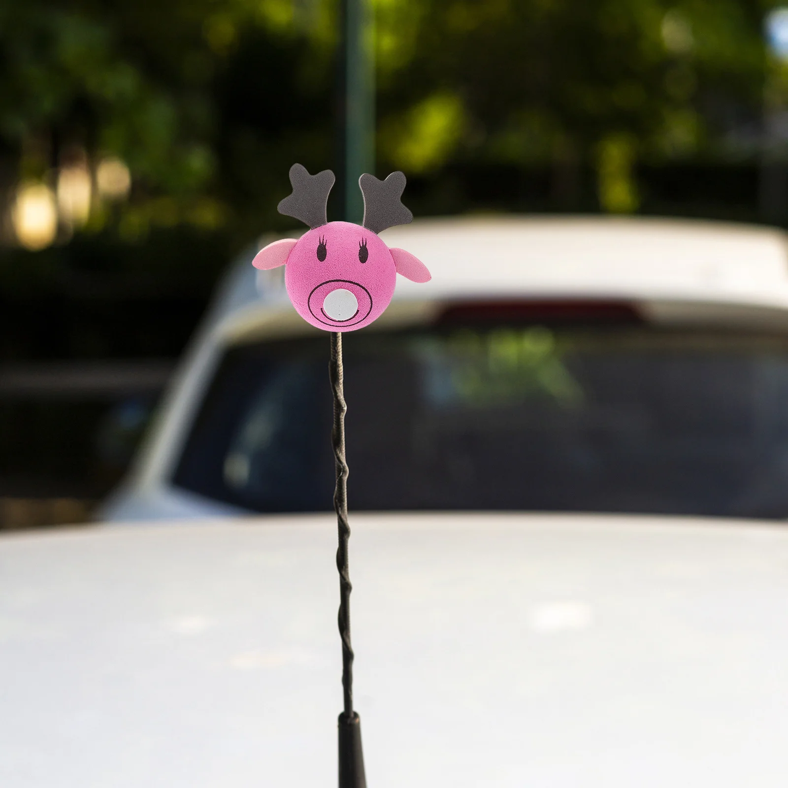 

2Pcs Vehicle Antenna Topper Deer Car Roof Decoration Unique Elk Antenna Ball for Automobile Exterior Accessories Fun