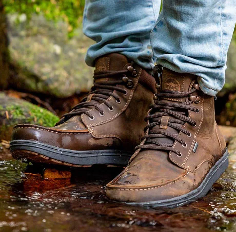 Authentic LEMS Men's Outdoor Hiking Shoes Waterproof Anti-slip Wear-resistant Wide Footbed Zero Drop Fat Wide Foot  Boots