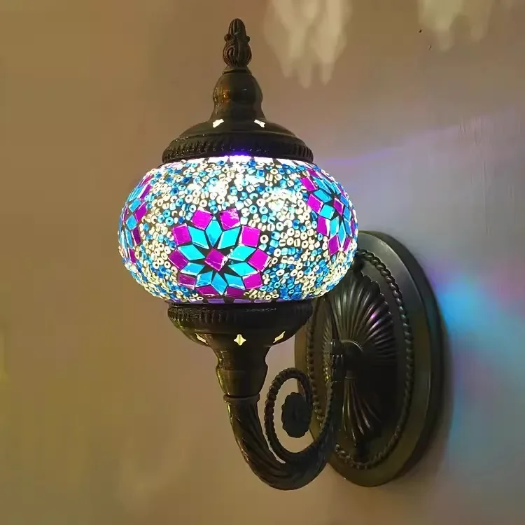 

Mediterranean exotic style wall lamp, retro, nostalgic, romantic, handmade TV wall, corridor, caf é wall lamp