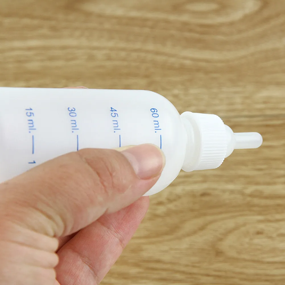 Pet Milk Bottle Set 60ml for Puppies Kittens Small Animals – Easy-Clean Nursing Kit with Measurement Scale