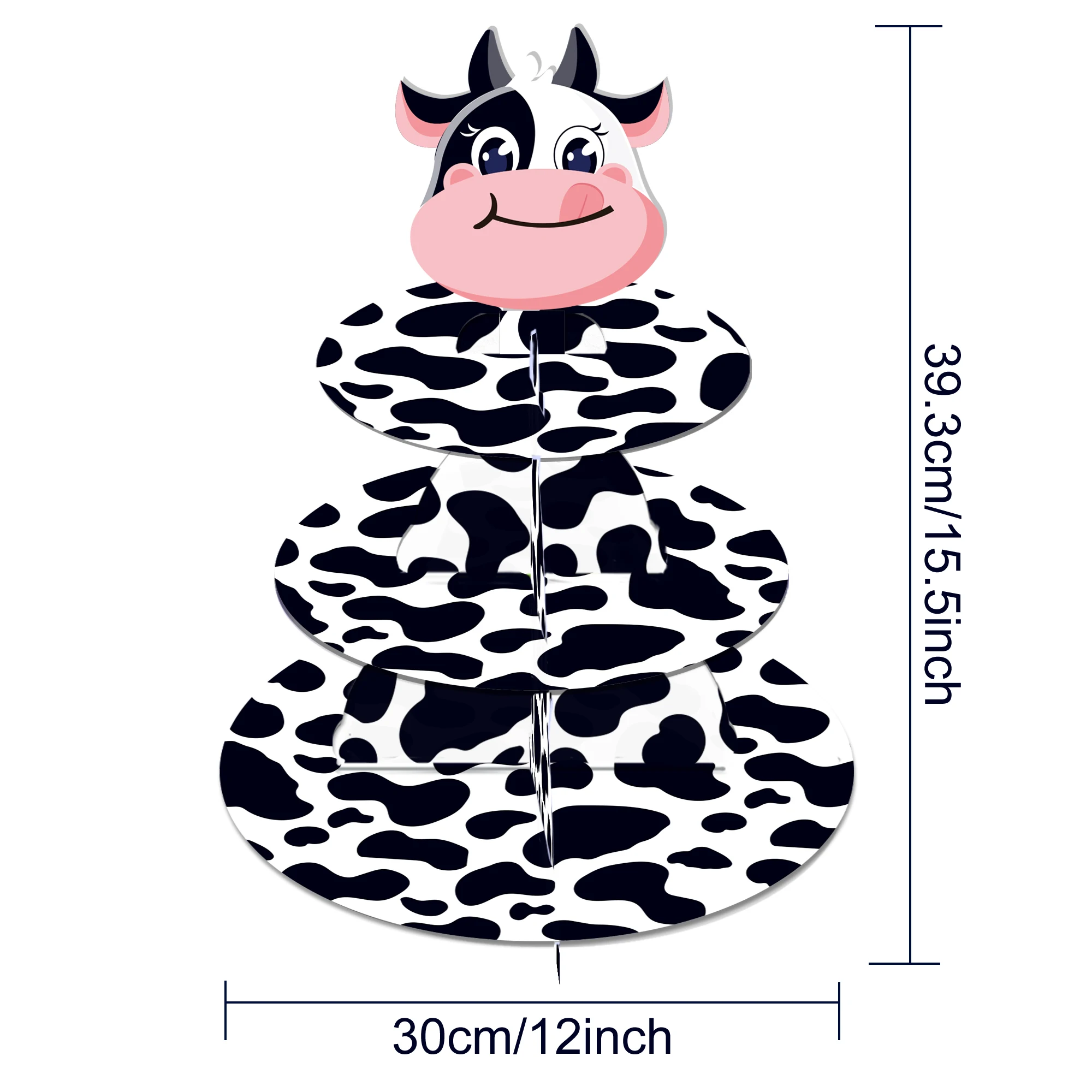3-stufiger Cartoon-Kuh-Farmtie – Cupcake Stand Tier Bewertung und Preis