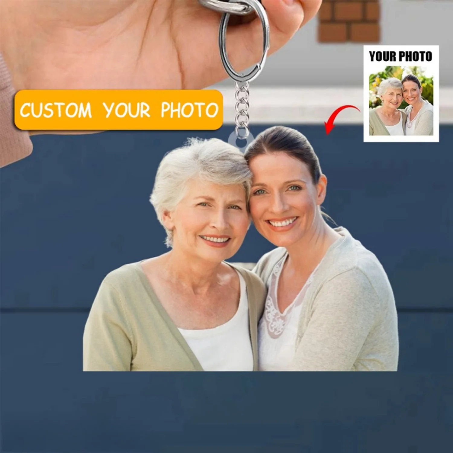 Customized acrylic photo keychains, creating unique souvenirs for family and friends. Ideal gift choice for Thanksgiving.