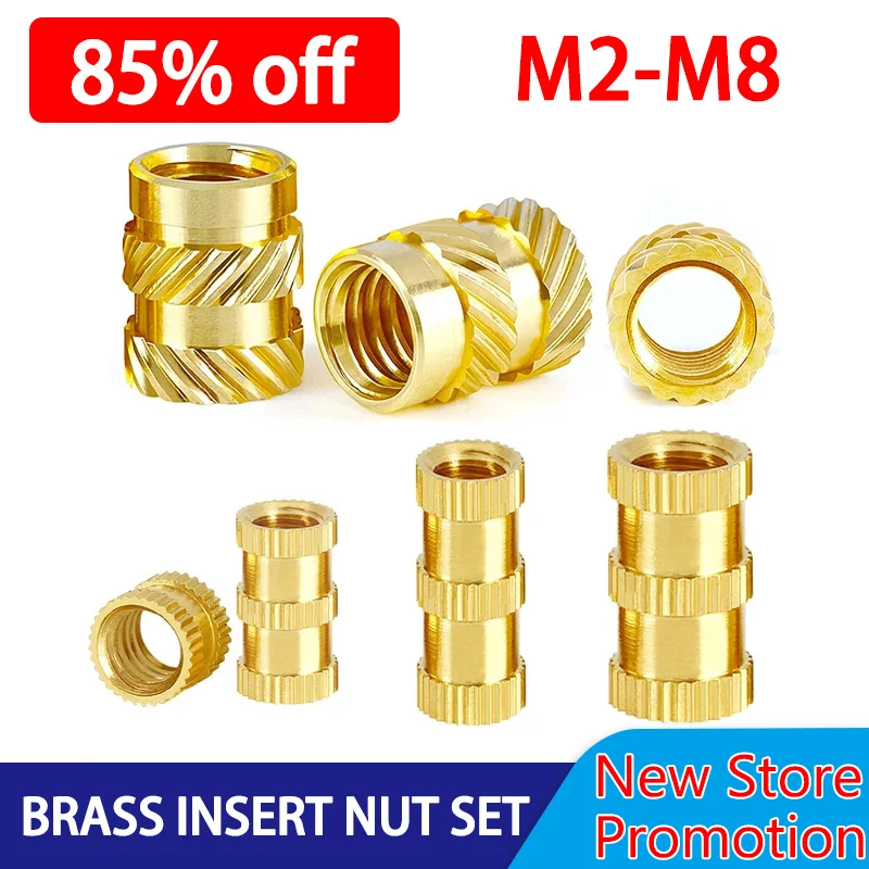 M2 M2.5 M3 M4 M5 M6 M8 3D Printing Part Heat Threaded Insert Nut Knurled Hot Melt Molding Injection Embedded Brass Insertion Nut