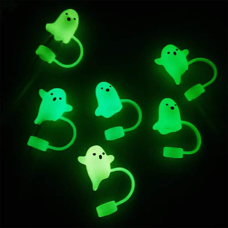 Silicone Ghost Dust Cap for Stanley Halloween Theme Dust-Proof Straw Protector Reusable Straw Cover Water Cup Tumbler Accessory - view 4
