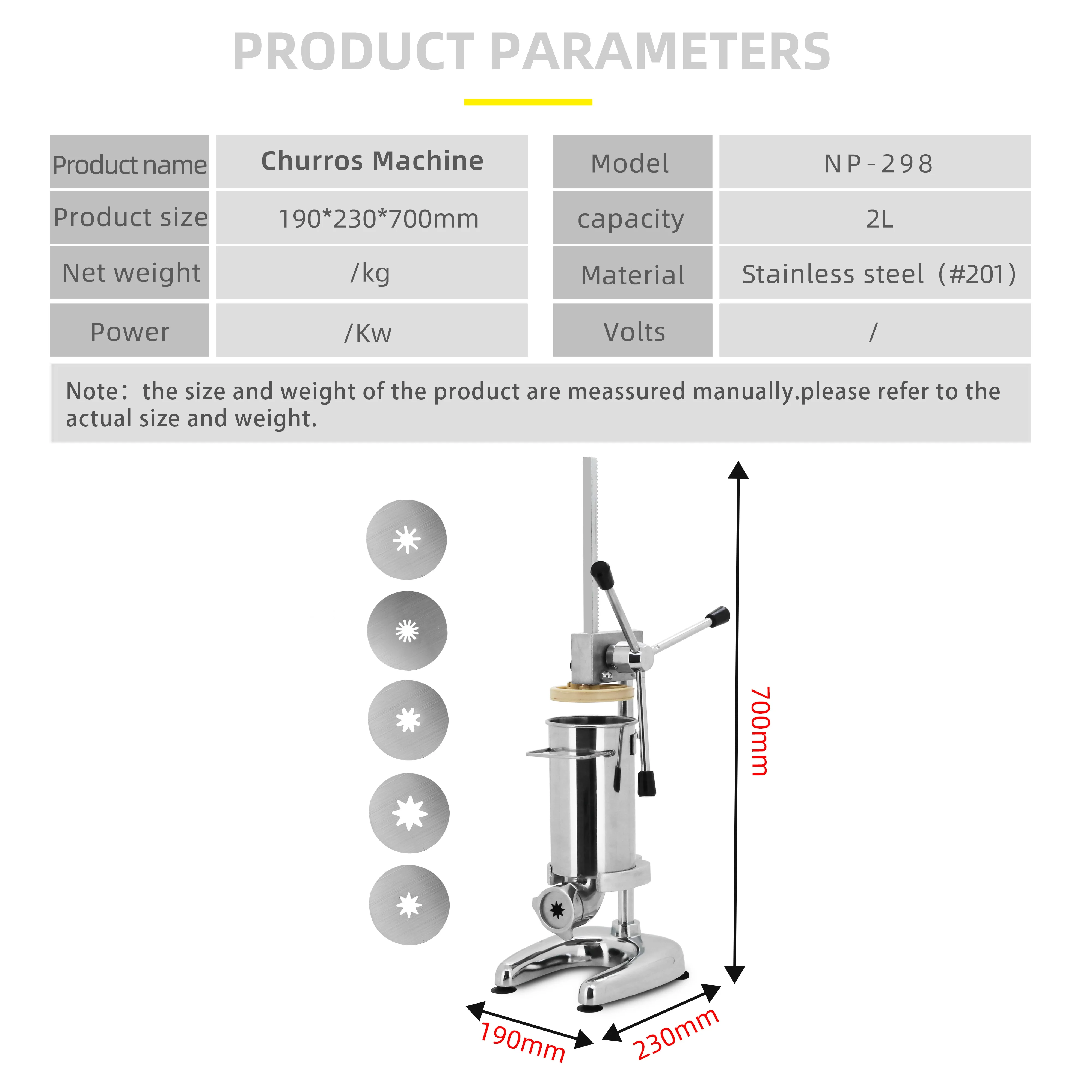 Heavy Duty 5 Styles Churros Mold 2L Spanish Churros Making Maker Machine On Sale