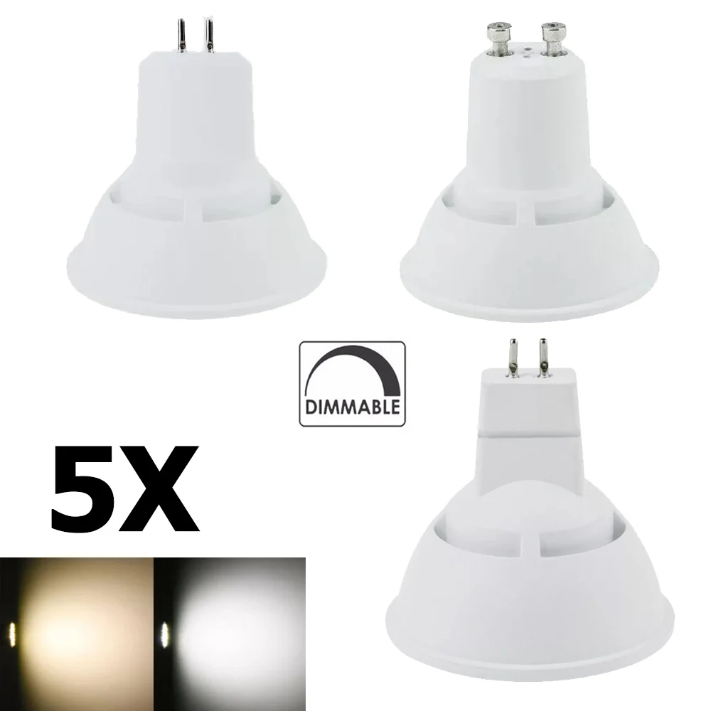 

5X LED Spotlights Dimmable 220V Spotlight GU10 MR16 GU5.3 Downlight 10W Super Bright Light Bulb for Living Room Lighting