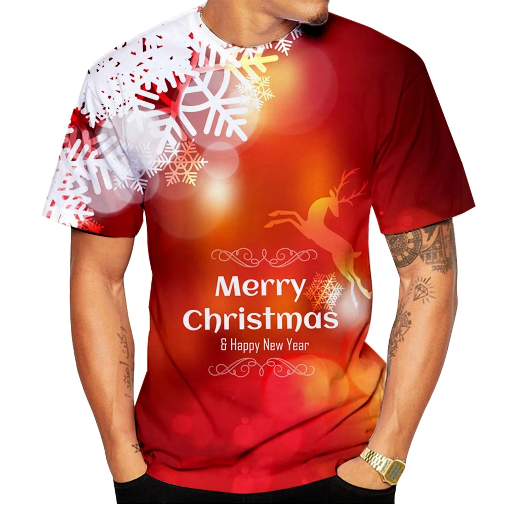 Summer New Fashionable Christmas Casual 3D Printed Popular Personalized Printed T-shirt image 2