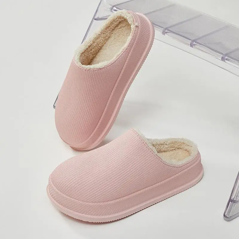 Cozy Platform Slippers House Warm Slippers Slip on Comfortable Memory Foam Slippers Warm Plush Bedroom Shoes for Winter