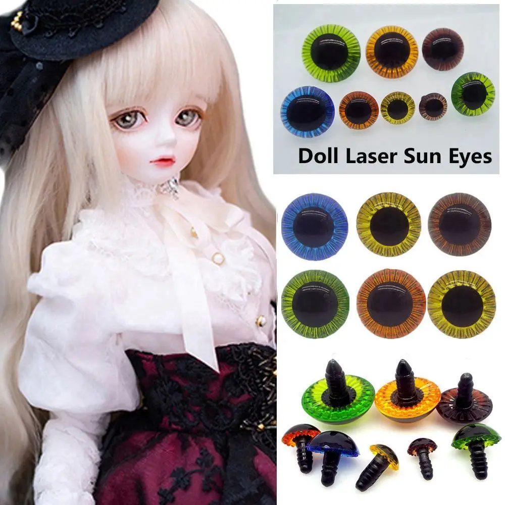 10pcs/5 pairs Laser Sun DIY Accessories Plastic Eyes Doll Making Crafts Safety Animal Toy Eyeball