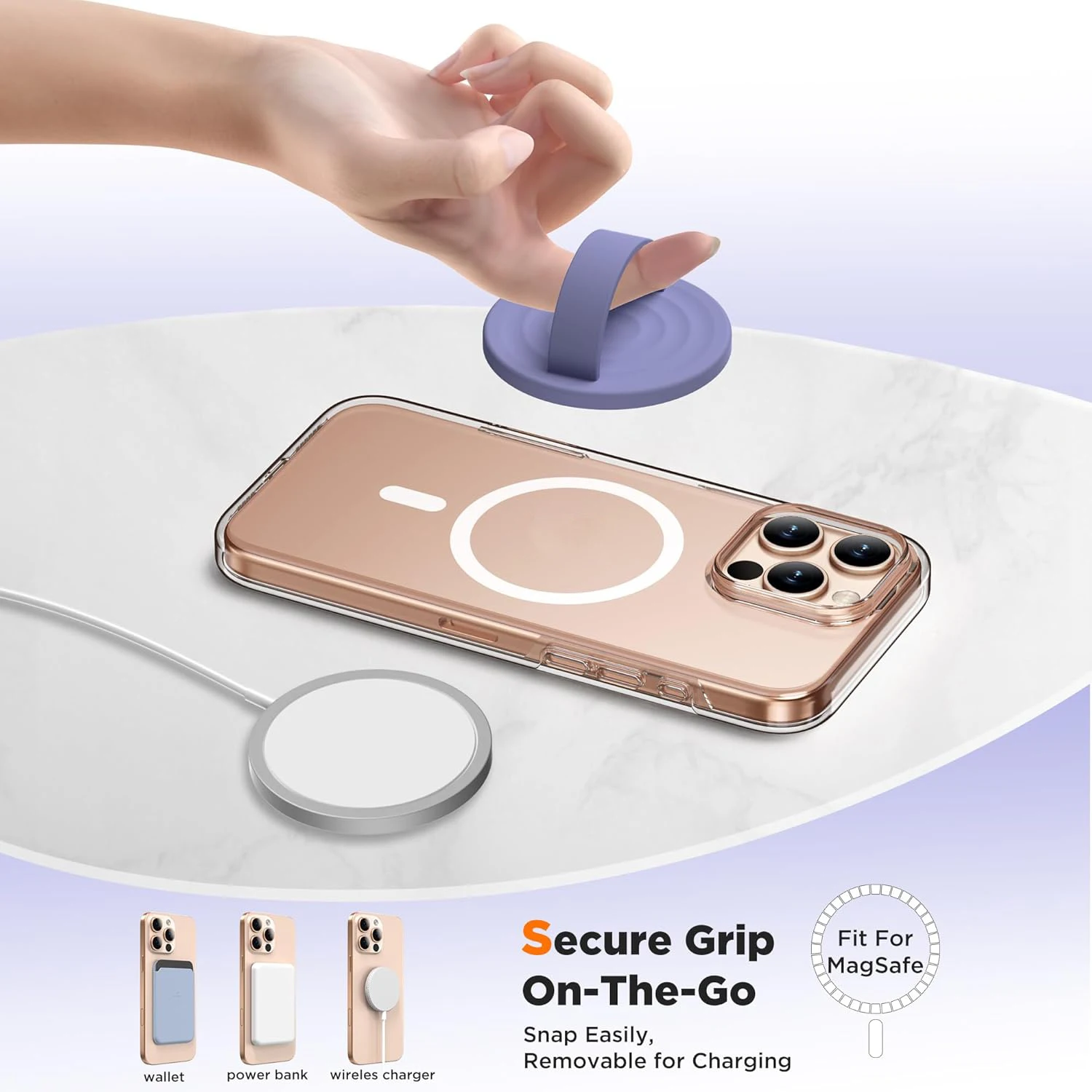 

Magnetic Ring Mobile Phone Holder 360 Degrees Rotatable Phone Ring Grip Holder Silicone Finger Ring Phone Holder