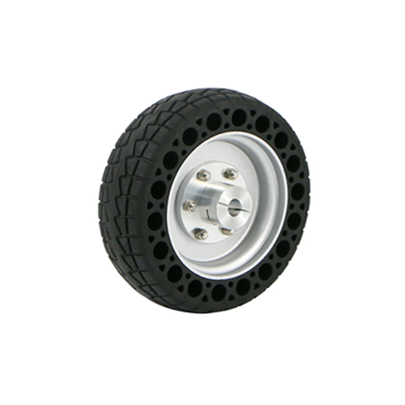 ruota-a-nido-d'ape-da-152-mm-con-mozzo-a-chiavetta-e-accoppiamento-capacita-di-carico-50-kg-pneumatico-agv-senza-gonfiaggio-parti-fai-da-te-per-robot-auto-e-braccio-robotico