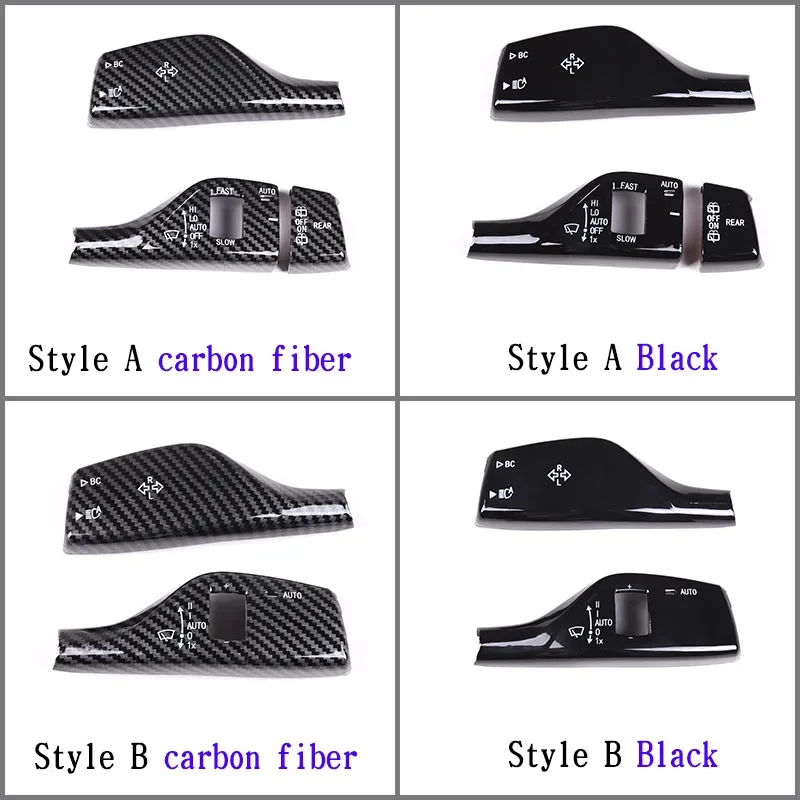 Black/Carbon Fiber Style Car Turn Signal Wiper Switch Trim Rod For BMW F20 F30 F10 F15 F16 F49 F52 G01 G02 G05 Car Accessories
