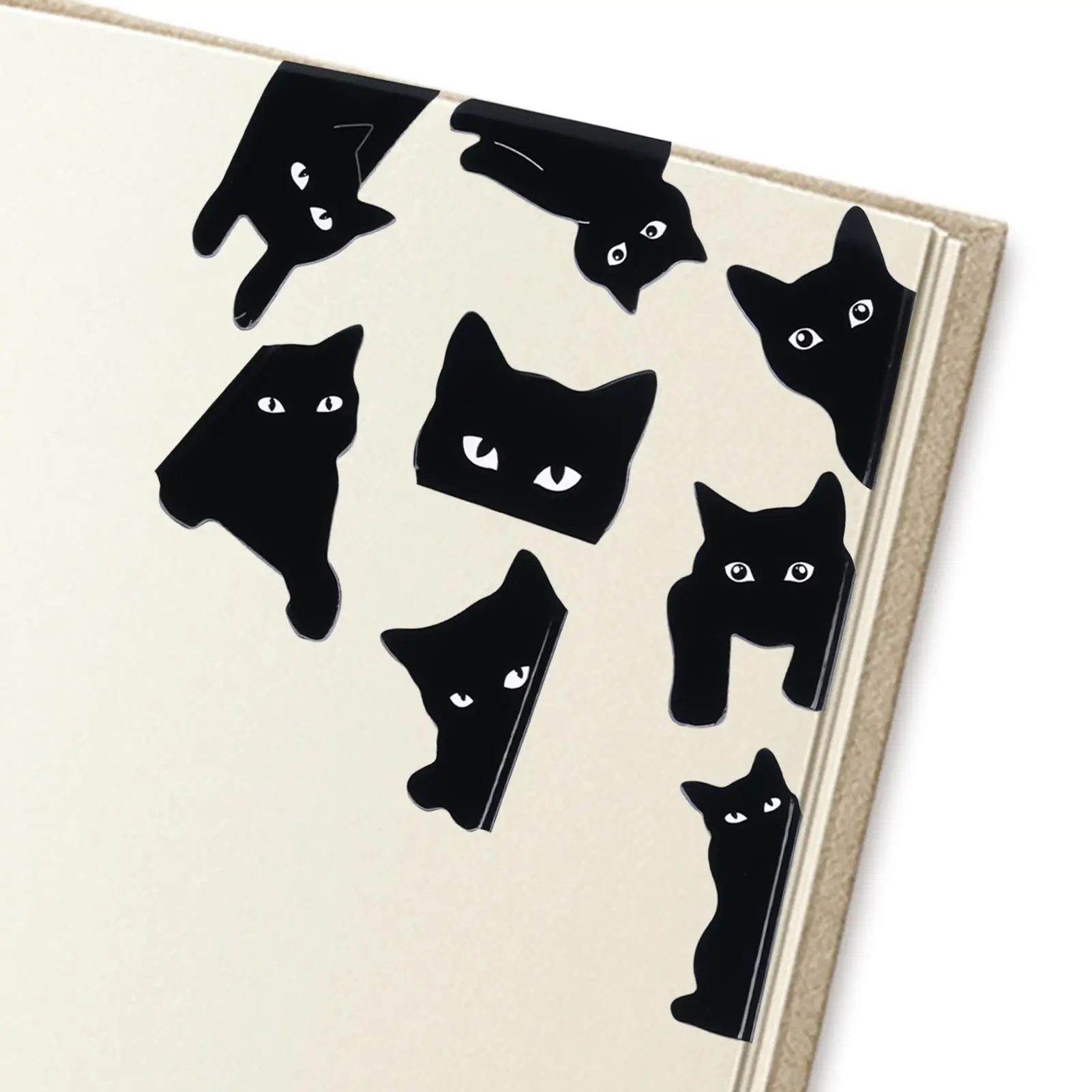 Magnetic Black Cat Bookmark 8 Pieces Reading Magnet Bookmark Clips Reusable Cat Magnetic Bookmark For Home Office Classroom