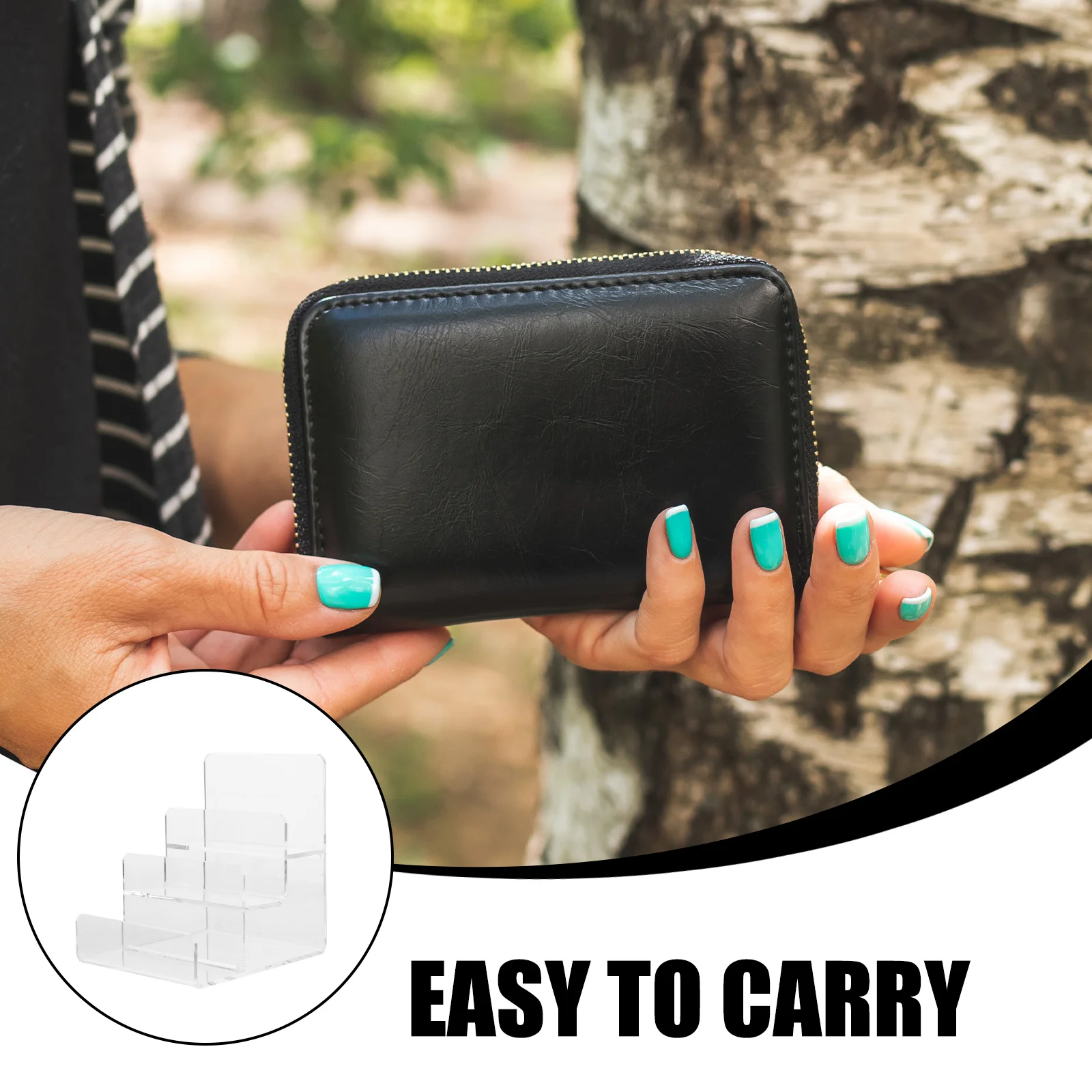 

Multi Layer Acrylic Display Stand Transparent Wallet Holder Rack Jewelry Glasses Purse Organizer Storage Shelf