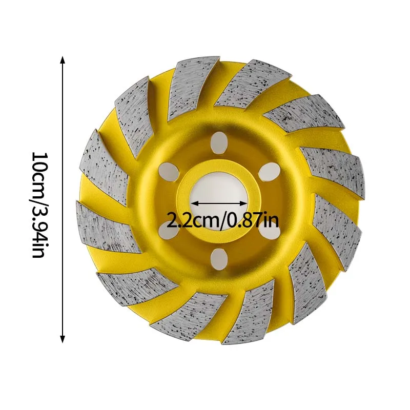 Concrete Turbo Diamond Grinding Cup Wheel 12 Segs Heavy Duty Angle Grinder Wheels For Angle Grinder