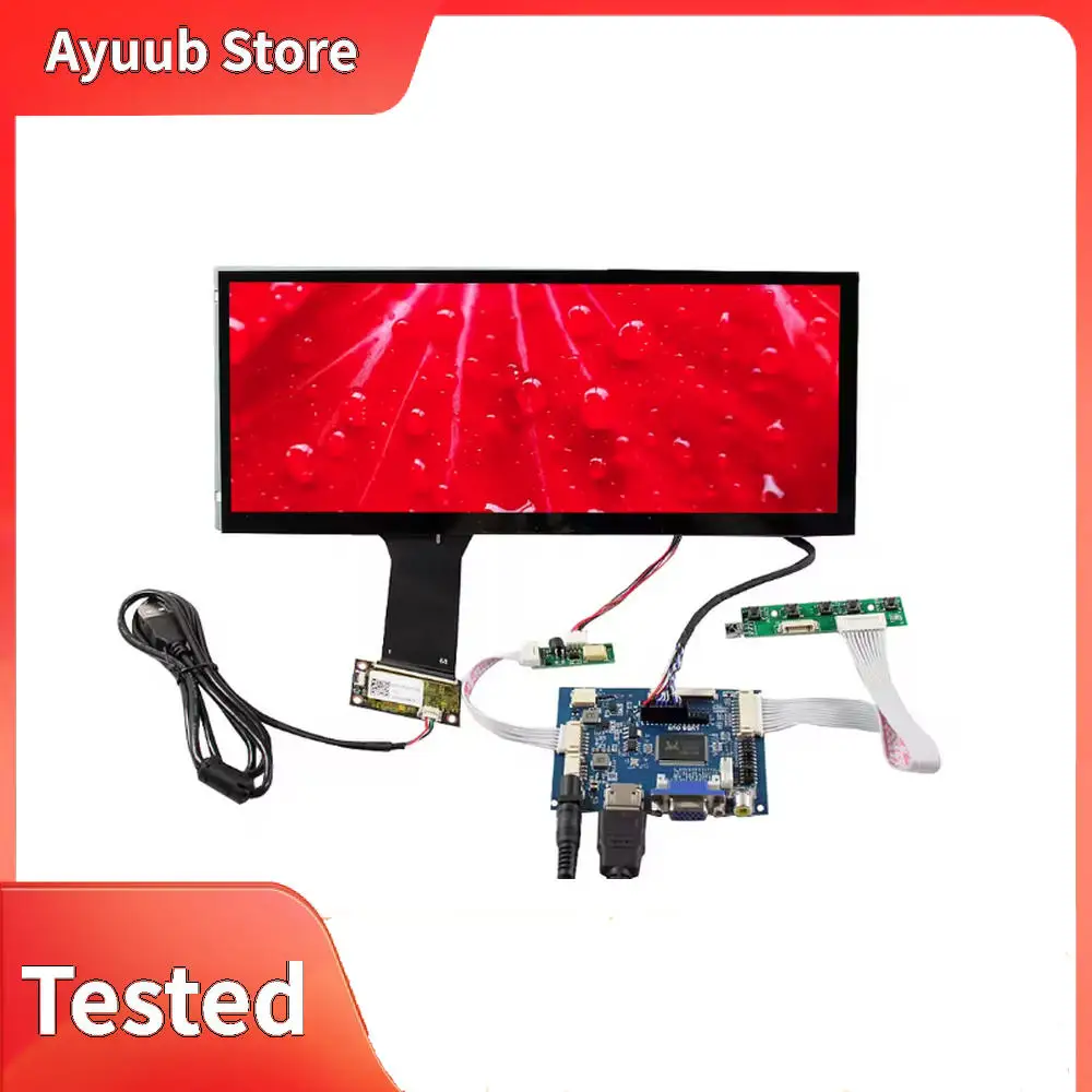 

12,3-дюймовый Lq123k3lg01 1280x480 ЖК-экран с сенсорным ЖК-дисплеем с реверсивной платой Hd-Mi Vga Av1 Av2