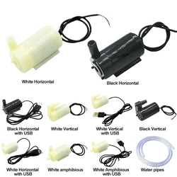 DC 3V 5V Mini Water Pump with Flexible Tubing Portable Submersible Water Pump Silent for Fish Tank Fountain Aquarium Garden