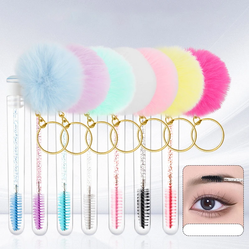 Make-up Pinsel Staubdicht Augenbrauen Kamm Schönheit Werkzeuge Wimpern Pinsel Rohr Mit Pompom Wimpern Verlängerung