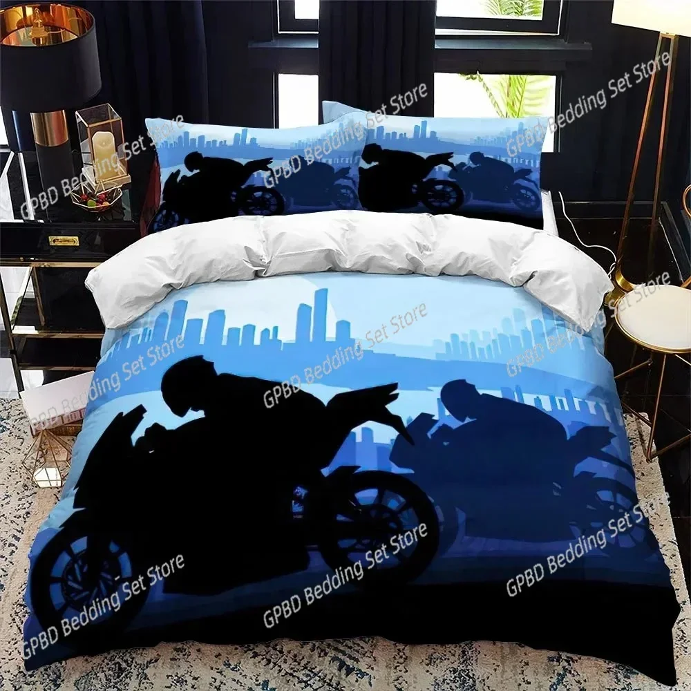 

3D Print Motorcycle Rider Bedding Set Bedroom Soft Modern Bedspreads Comefortable Kids Duvet Cover Quilt Cover And Pillowcase