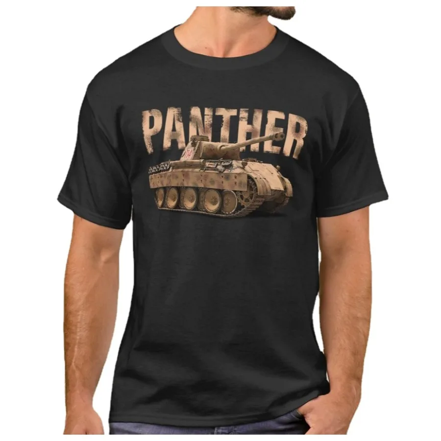 

Футболка Panzerkampfwagen V Panzer Panther Летняя Хлопковая мужская футболка с коротким рукавом и круглым вырезом, Новинка