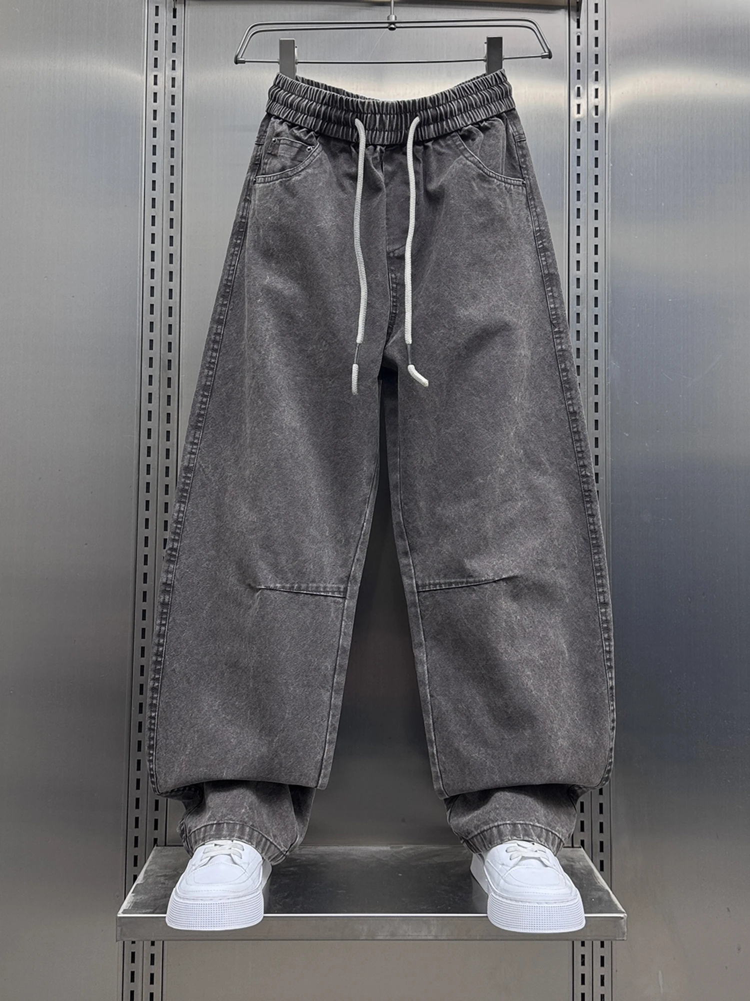 

Модные повседневные брюки Harlan с широкими штанинами, мужские свободные брюки прямого кроя, осенне-зимняя новинка, брюки прямого кроя