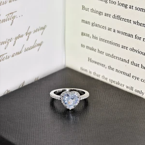 Herzform Fingerring für Frauen und Mädchen, Silber, Versprechensring, Partygeschenk, süße Mode, kostenloser Versand, koreanische Artikel, R1707, 2024 12 Hauptverkäufe von schönen Süßigkeiten - №5