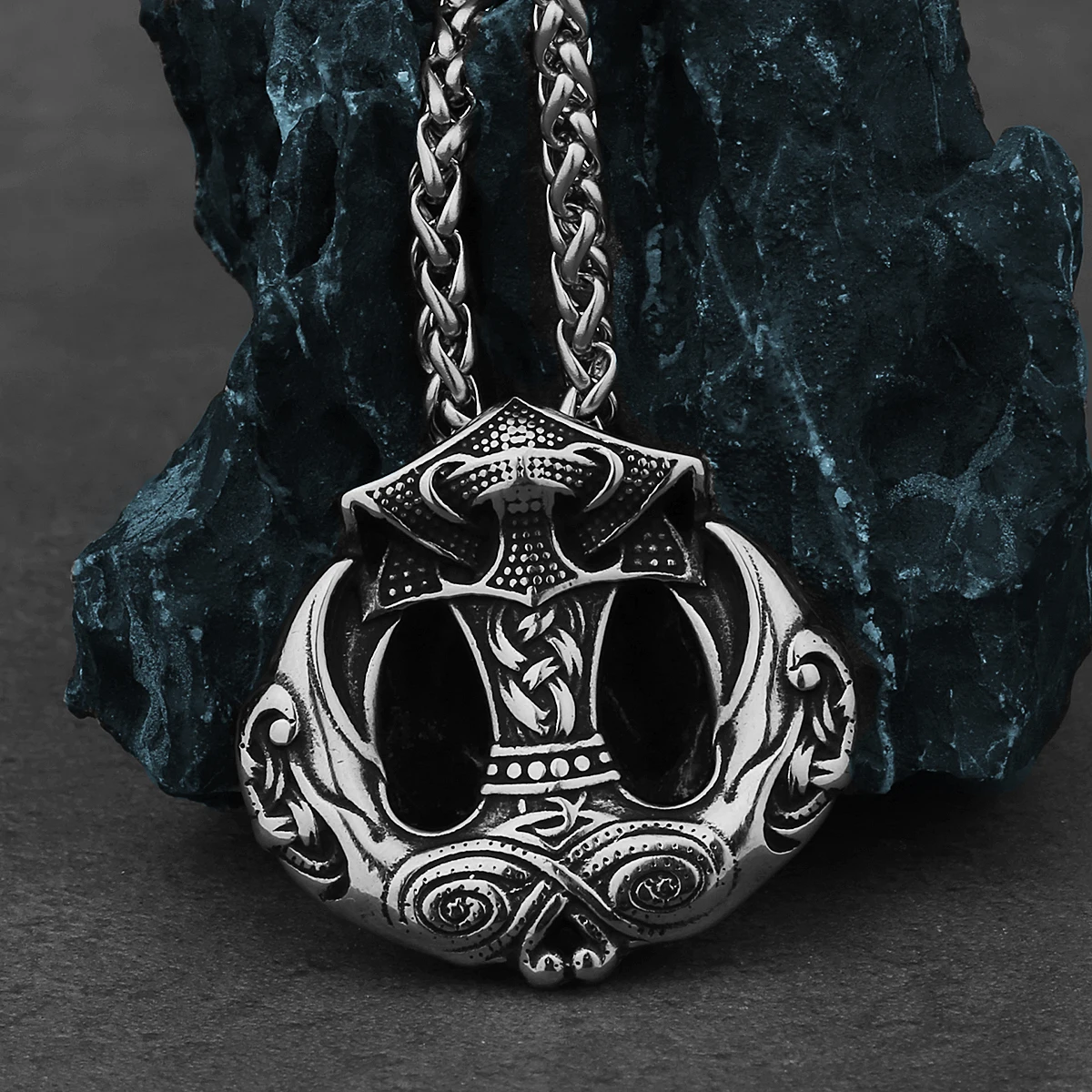 Viking Crow Anchor Stainless Steel Pendant Men's Fashion Nordic Hip Hop Locomotive Men's Pendant Necklace Kyle Teslaf Jewelry