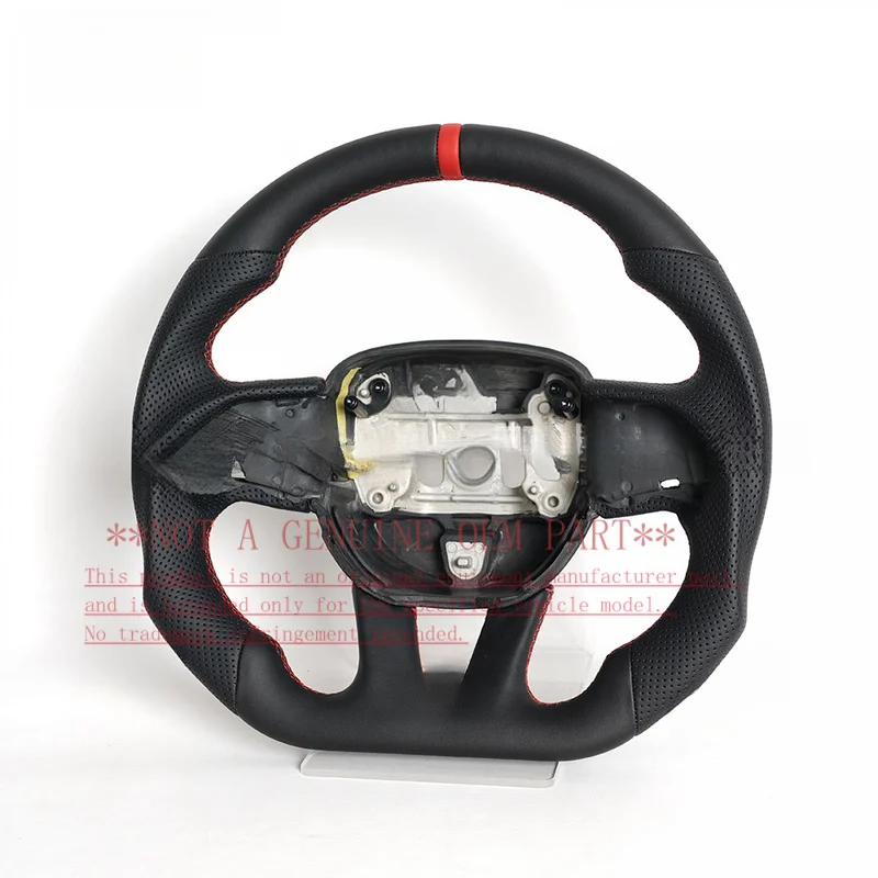 For Dodge Steering Wheel Horn Cover 15-20 Challenger Full Leather Heated Sport Off Road Horn Shell Decorative Cover