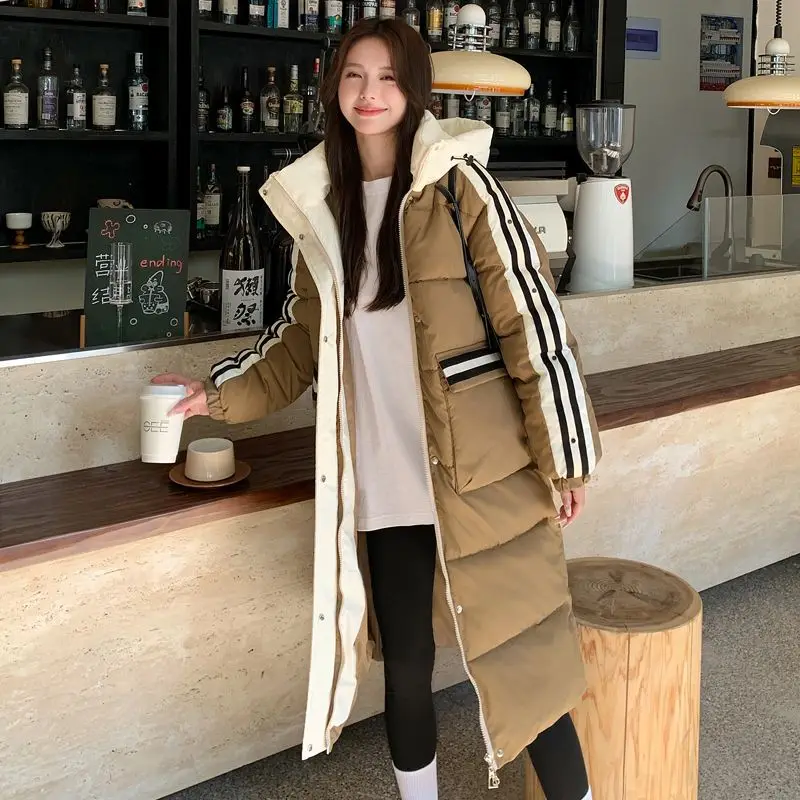 Winter Jacket Women Korean Long Cotton Coat Women Clothing Thicken Warm Coats and Jackets for Women Loose Hooded Parka Femme