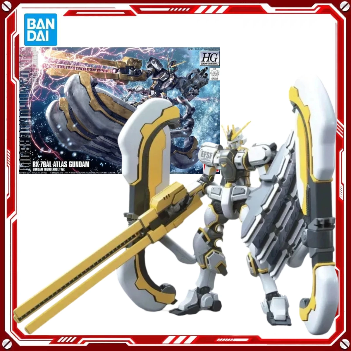 

Оригинальные фигурки GUNDAM от Bandai, наборы моделей HG 1/144 Rx-78AL Atlas, аниме-фигурки, игрушки-модели, подарок для мальчиков и девочек