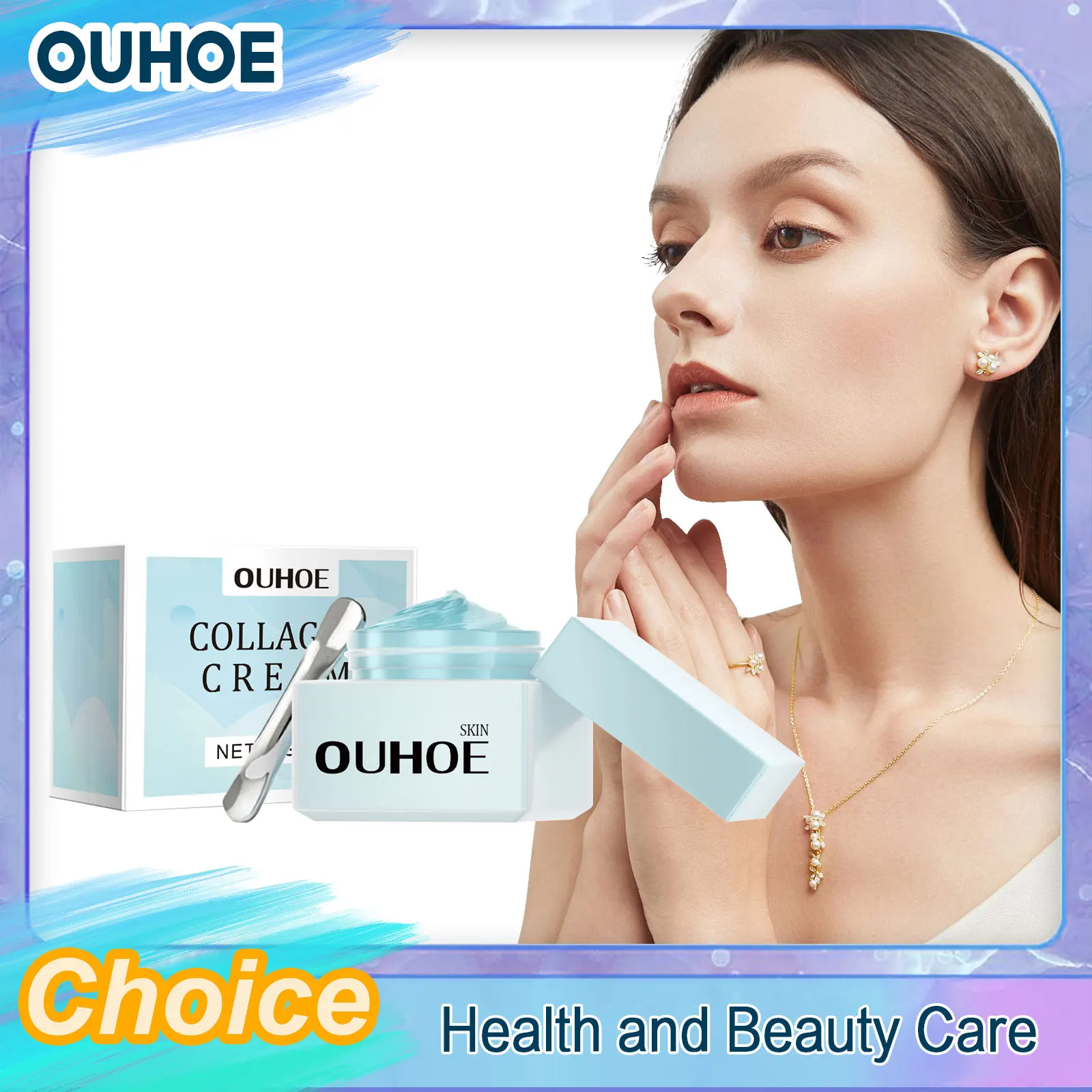 OUHOE Crema antietà al collagene Rassodante Rughe Schiarire cloasma Macchie scure Dissolvenza Linee sottili Idratare Nutriente Cura della pelle del viso