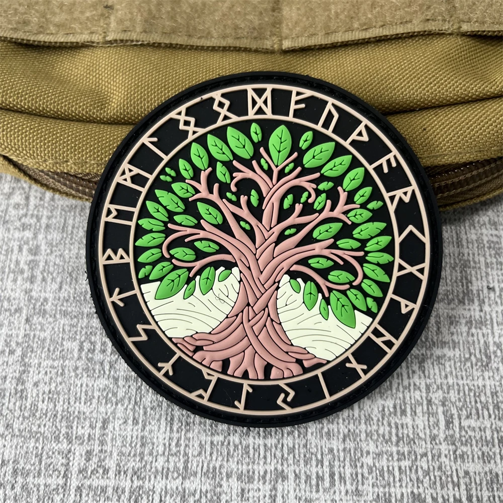 Tree of Life Yggdrasil Viking Totem Patches PVC Morale Badge Outdoor Backpack Hook and Loop Sticker