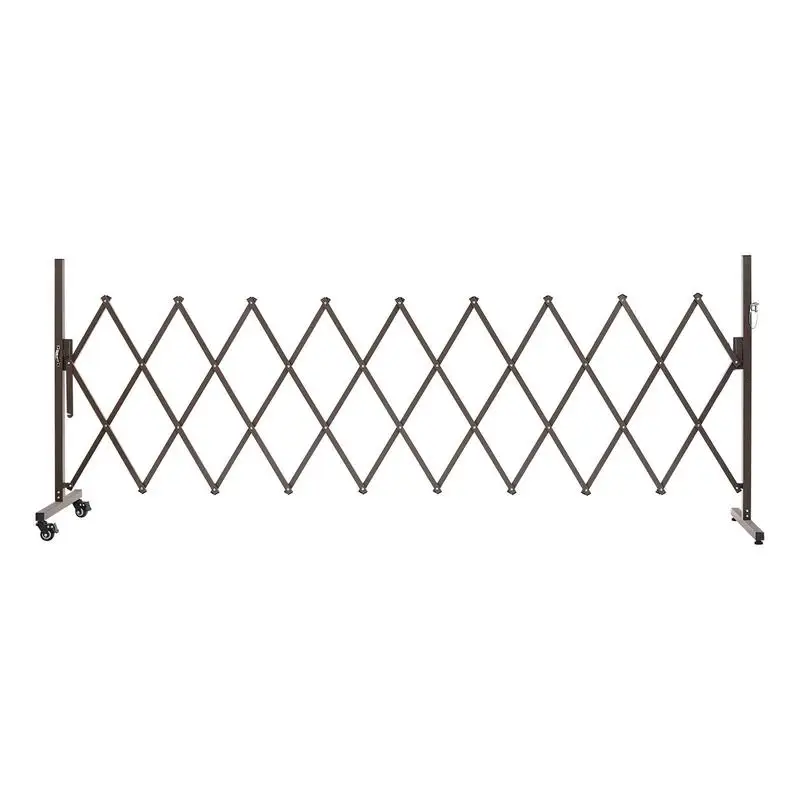 

Expandable Barricade, 10FT Expandable Safety Barrier, Flexible Mobile Barricade with Locking Casters, Portable Folding Security Gate Metal Traffic Fence for Patio Garden Stairway