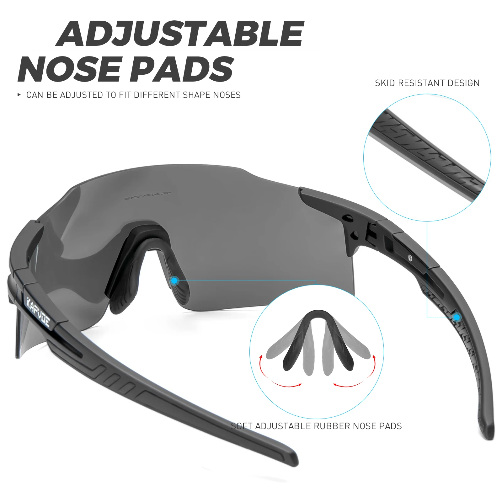 Kapvoe Sunglasses Cycling Glasses Road Cycling Goggles Outdoor UV400 Sports Protection MTB Road Mountain Bicycle Drive 4lens