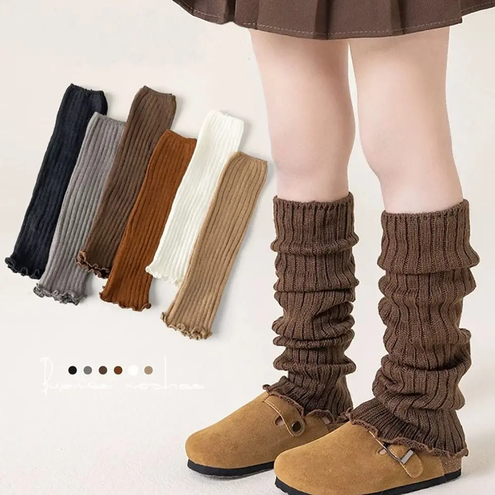 

Solid Color Knitting Children Leg Warmers Cute Sweet Warm Foot Cover Boot Warmers Baby Girls