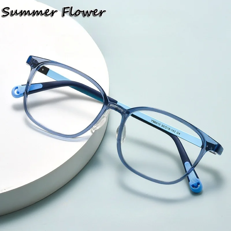 

Boy Optical Glasses Student Teens Eyewear Blue Color TR90 Frame Titanium Ultra Light Flexible Kids Spectacle Frame for Eye