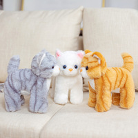 20cm Stuffed Cat Plush Toy Simulation American Shorthair Cute Cat Ginger Cat Pet Toys Lifelike Christmas Birthday Gifts Home Dec