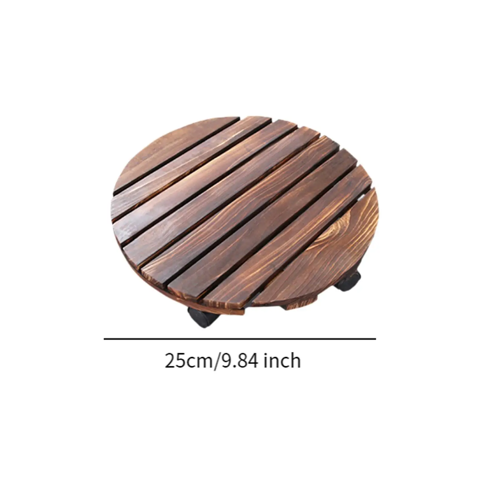 Wooden Plant Dolly with Wheels for Large Potted Planter Cart Rolling Stand for Patio Garden Living Room Balcony Use