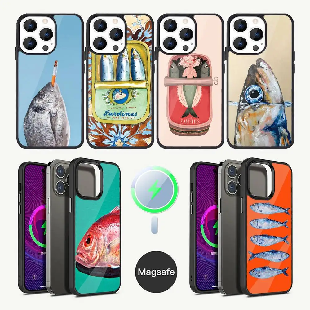 

sardines Phone Case For iPhone 17,16,15,14,13,12,11,Plus,Pro,Max Mini Magsafe Magnetic Wireless Charging