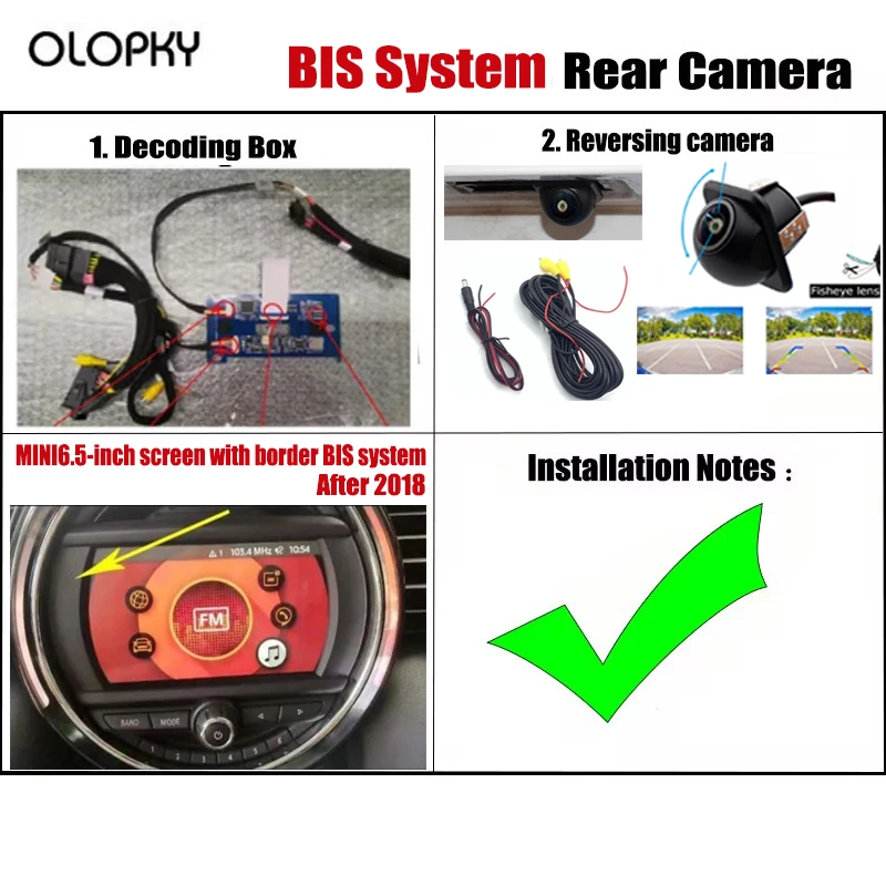 HD Voor- en Achteruitrijcamera voor BMW F54 F55 F56 F57 F60 R55 R56 R57 R61 R58 R59 Originele Scherm Upgrade Parkeer- en Achteruitrijcamera