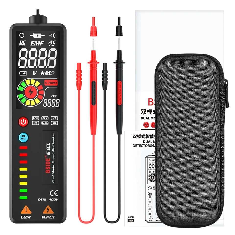 Intelligent Voltage Tester Digital Multimeter Sensitivity Live Wire Detector Non-contact Induction Ohm Hz Continuity Test Meter