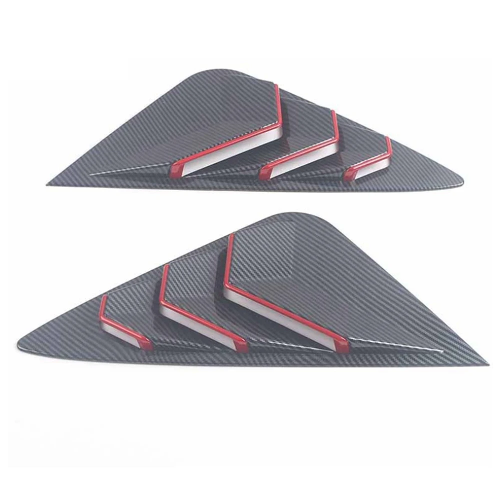 For Toyota Harrier Venza 2020-2022 Car Rear Window Triangle Louver Shutter Cover Trim Decor Accessories,Carbon Fiber