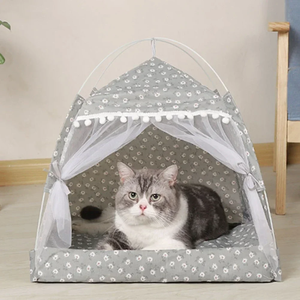 Pet Tent Bed for Cat House Cozy Products for Pet Accessories Nest Comfy Calming Cat Beds for Small Dogs Chihuahua Bed House