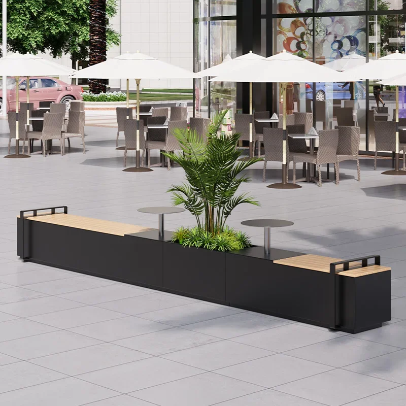 Outdoor leisure card seat flower box combination commercial pedestrian street restaurant outside flower groove imitation